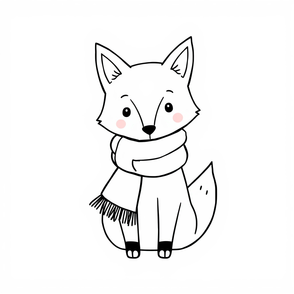 Fox knitting scarf