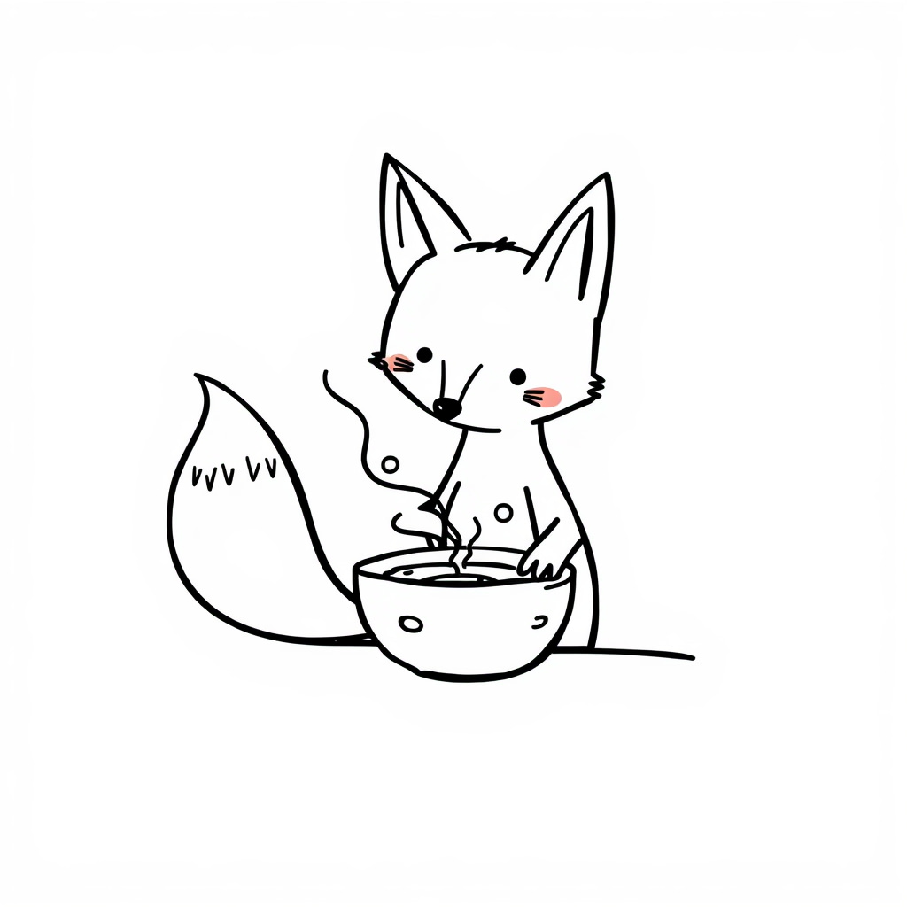 Fox cooking soup