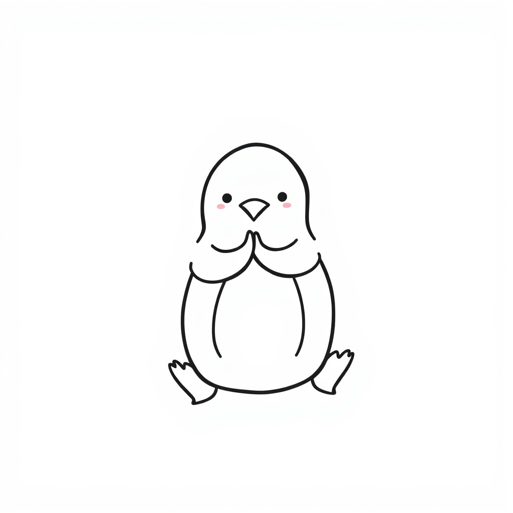 Penguin doing yoga