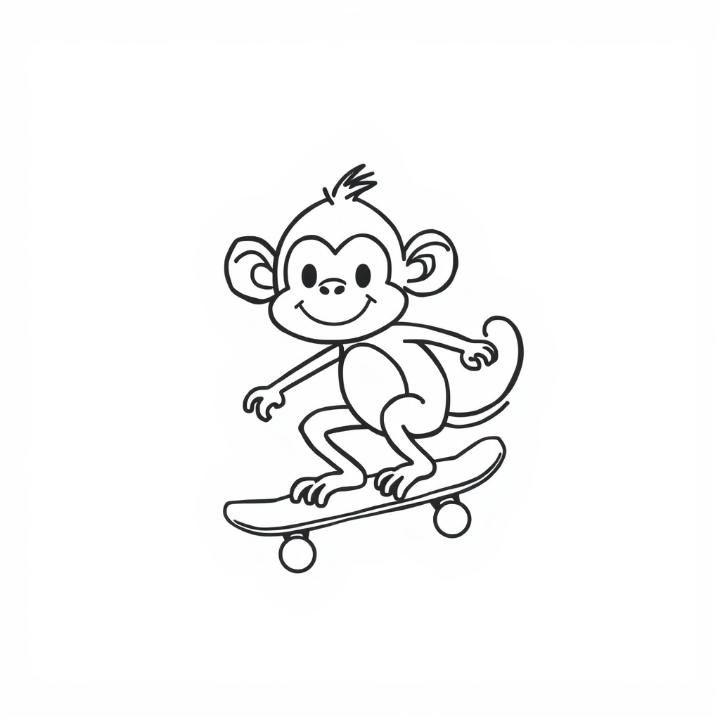 Monkey on a skateboard