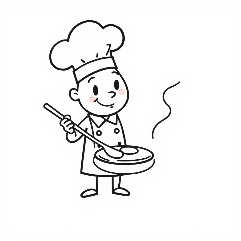 Chef flipping a pancake