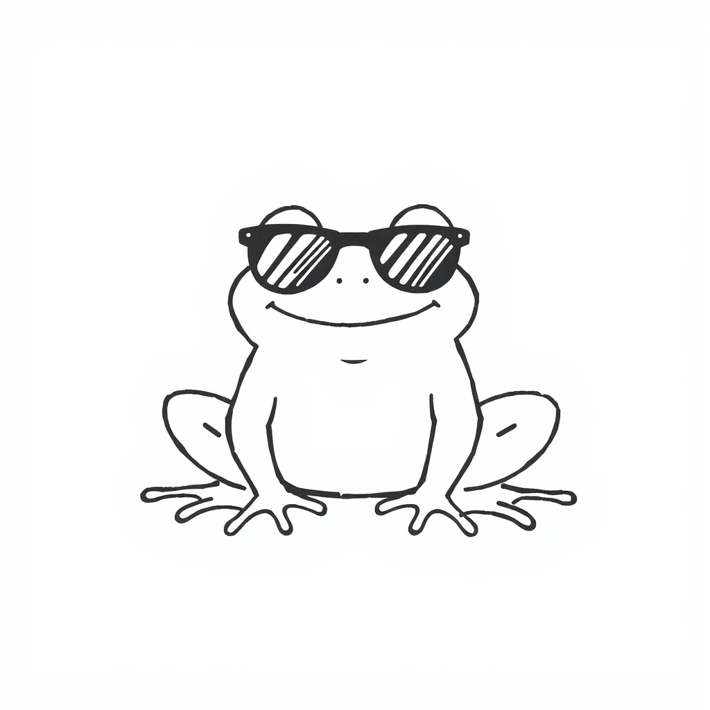 Frog wearing sunglasses