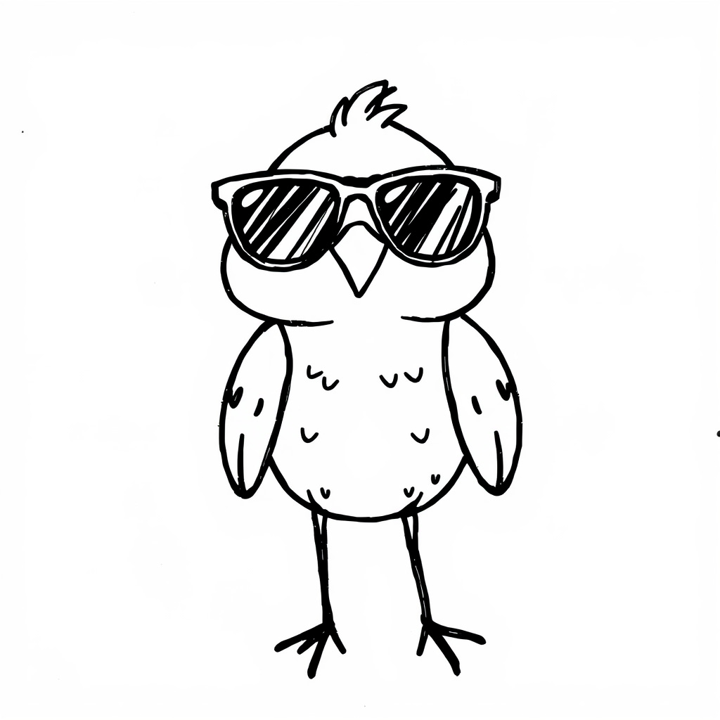 Summer bird wearing sunglasses