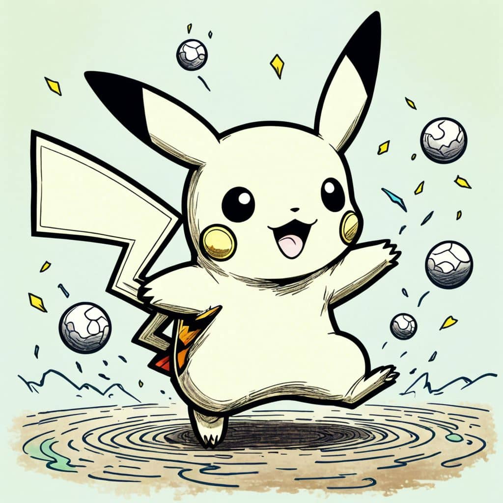 Colored Pikachu - levitating objects