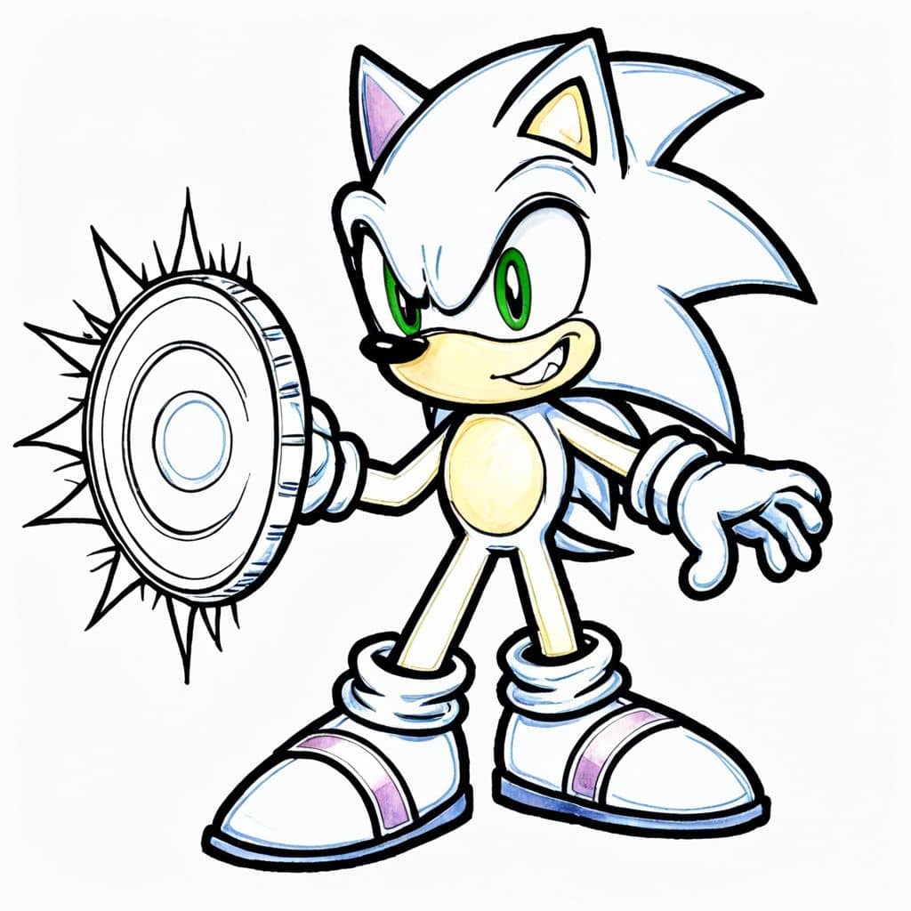Colored Sonic casting a shield spell