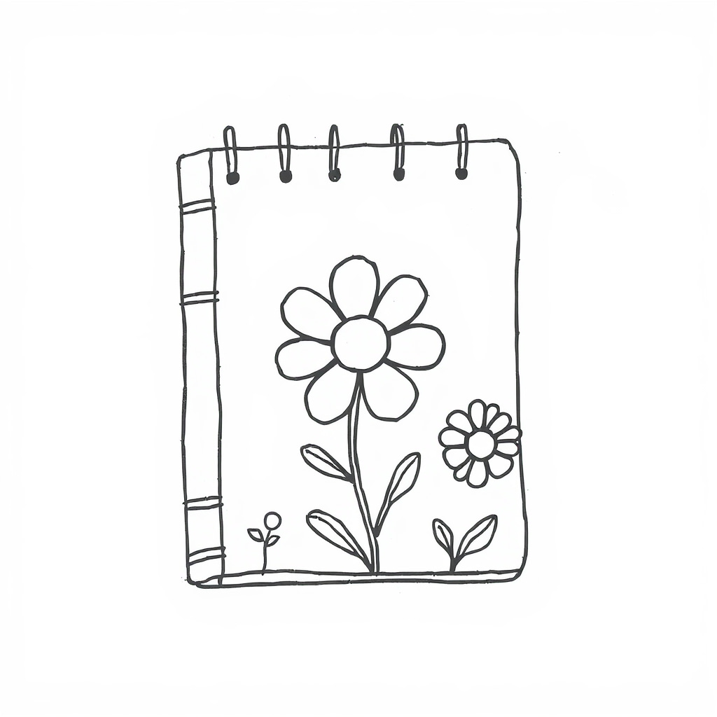 Flower-decorated journal