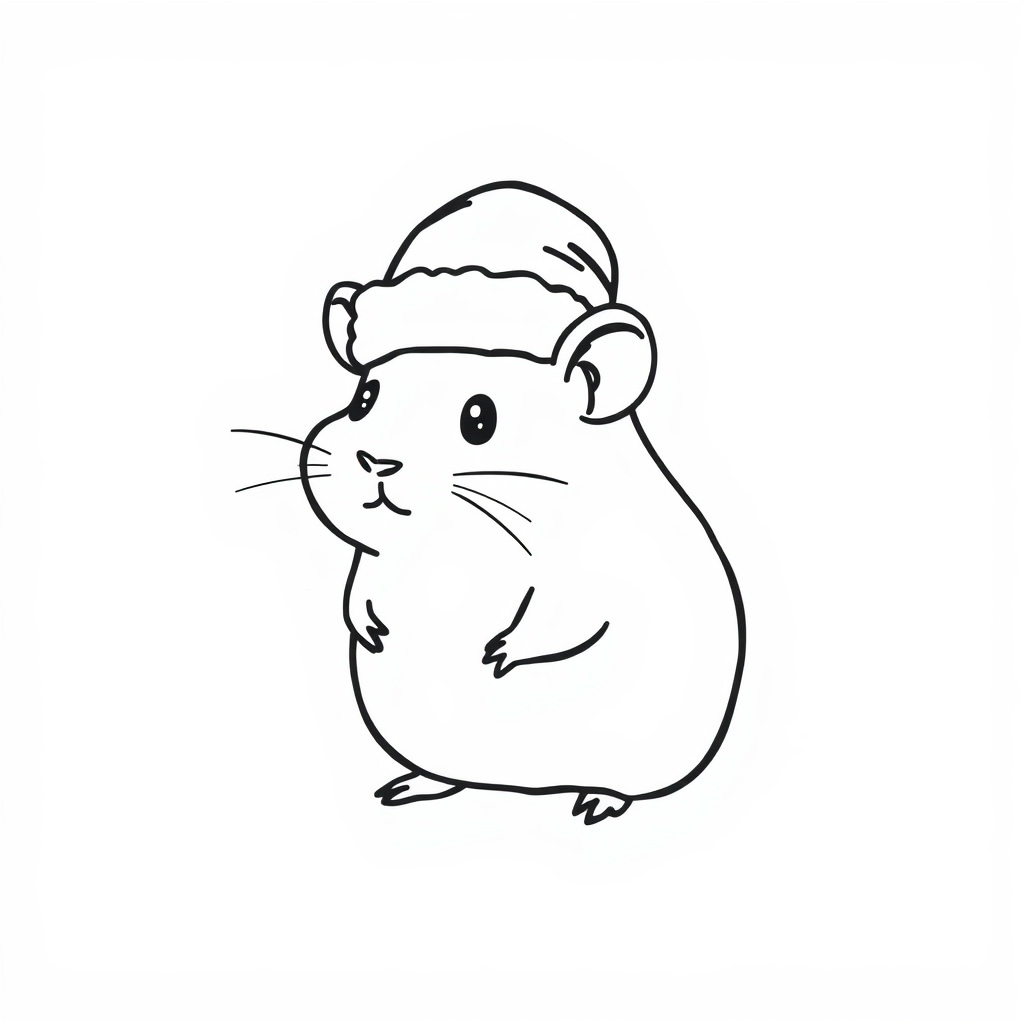 Hamster wearing Santa hat