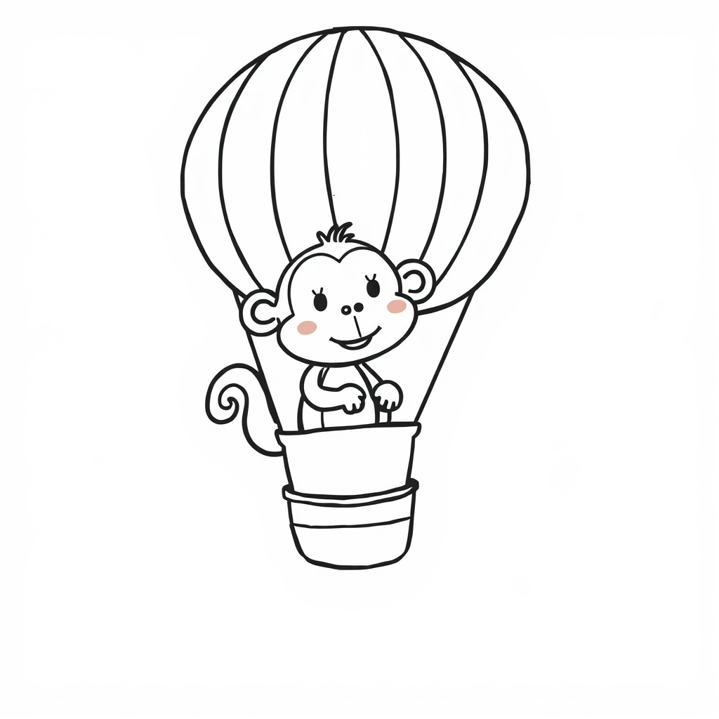 Monkey in a hot air balloon