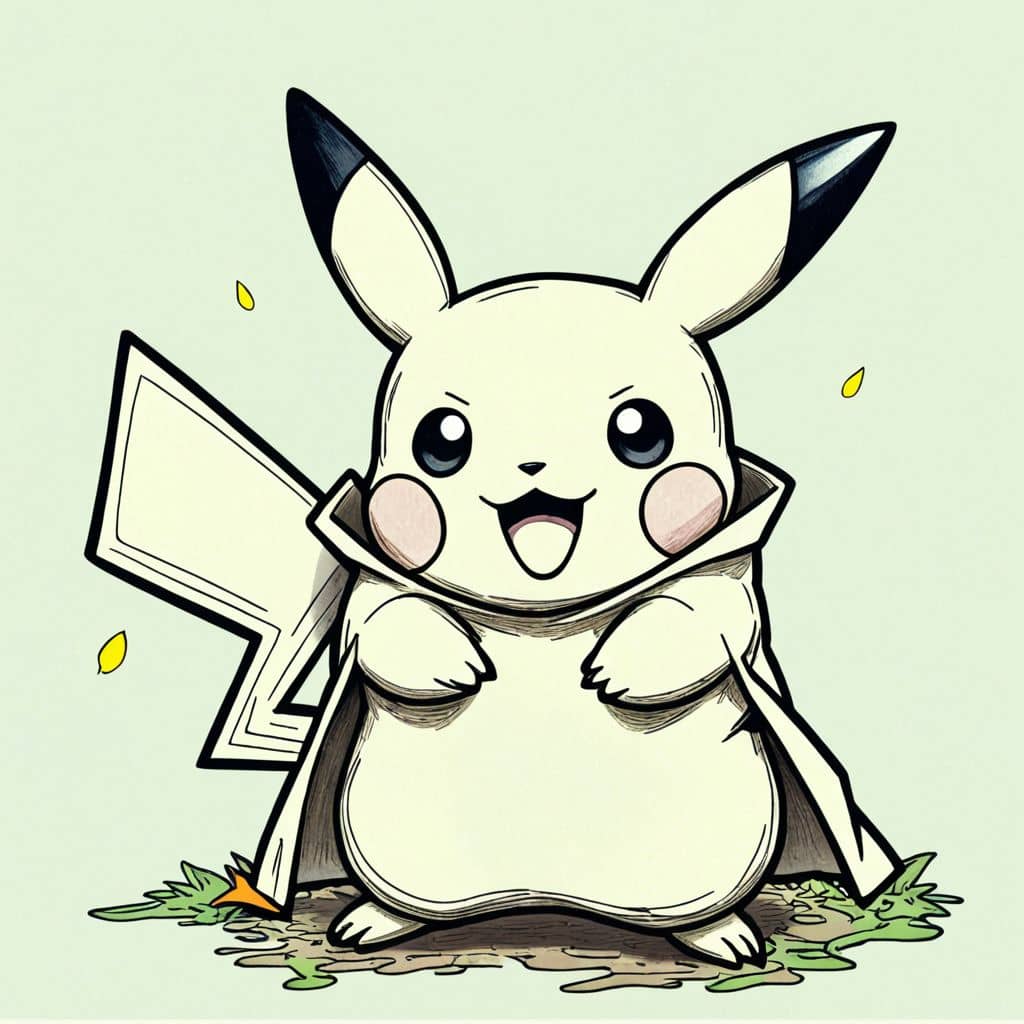 Colored Pikachu - invisibility cloak