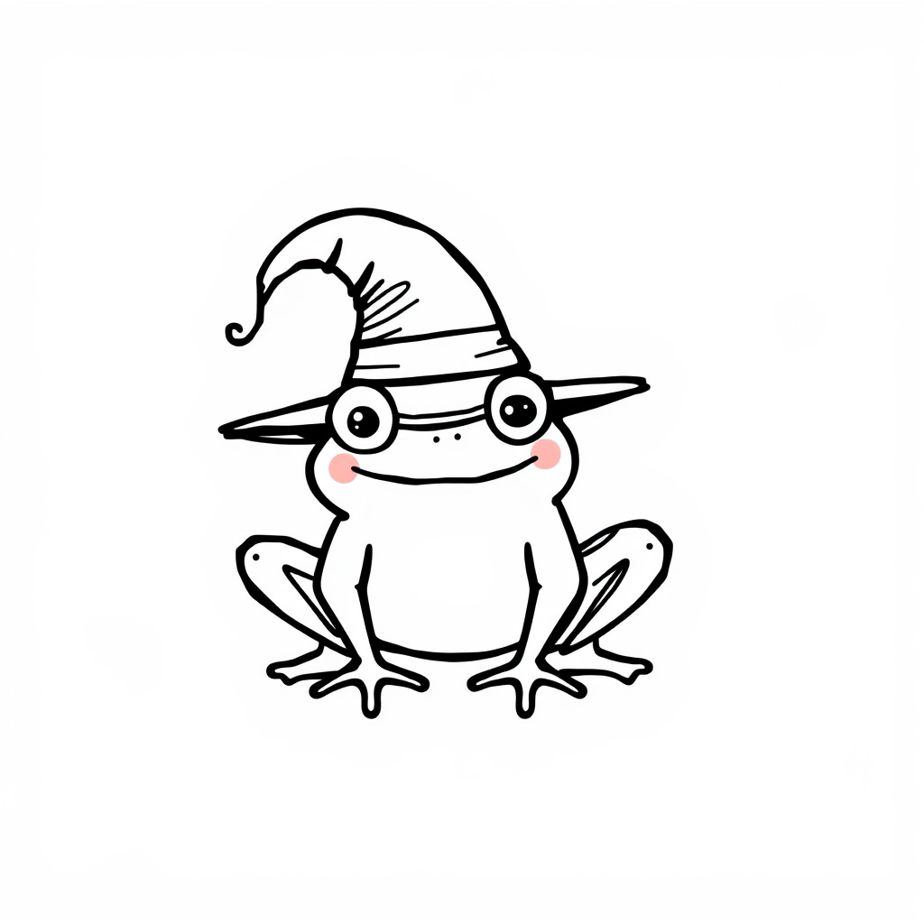 Frog with a wizard hat