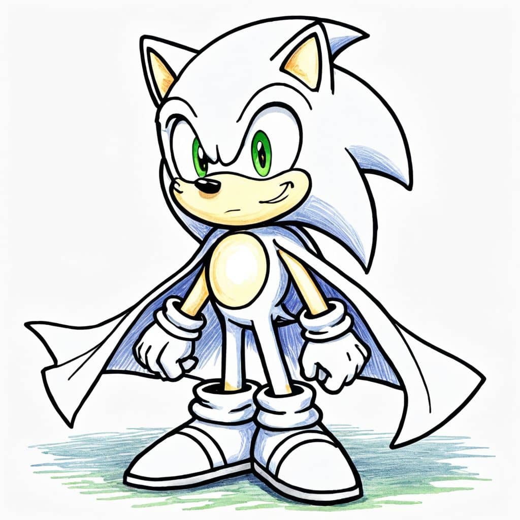 Colored Sonic with invisibility cloak