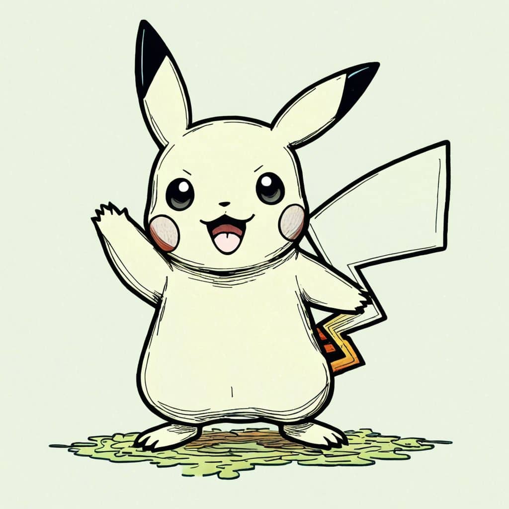 Colored Pikachu - morphing into shapes