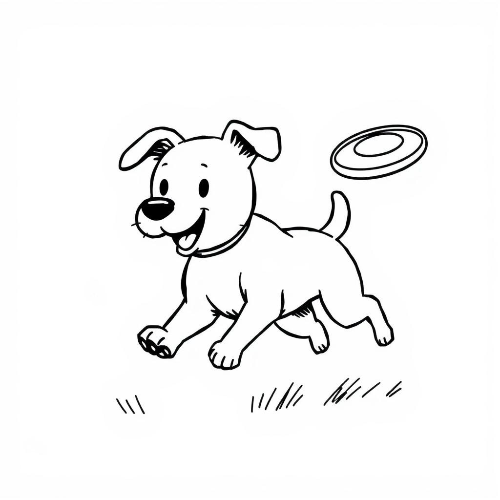 Dog chasing frisbee