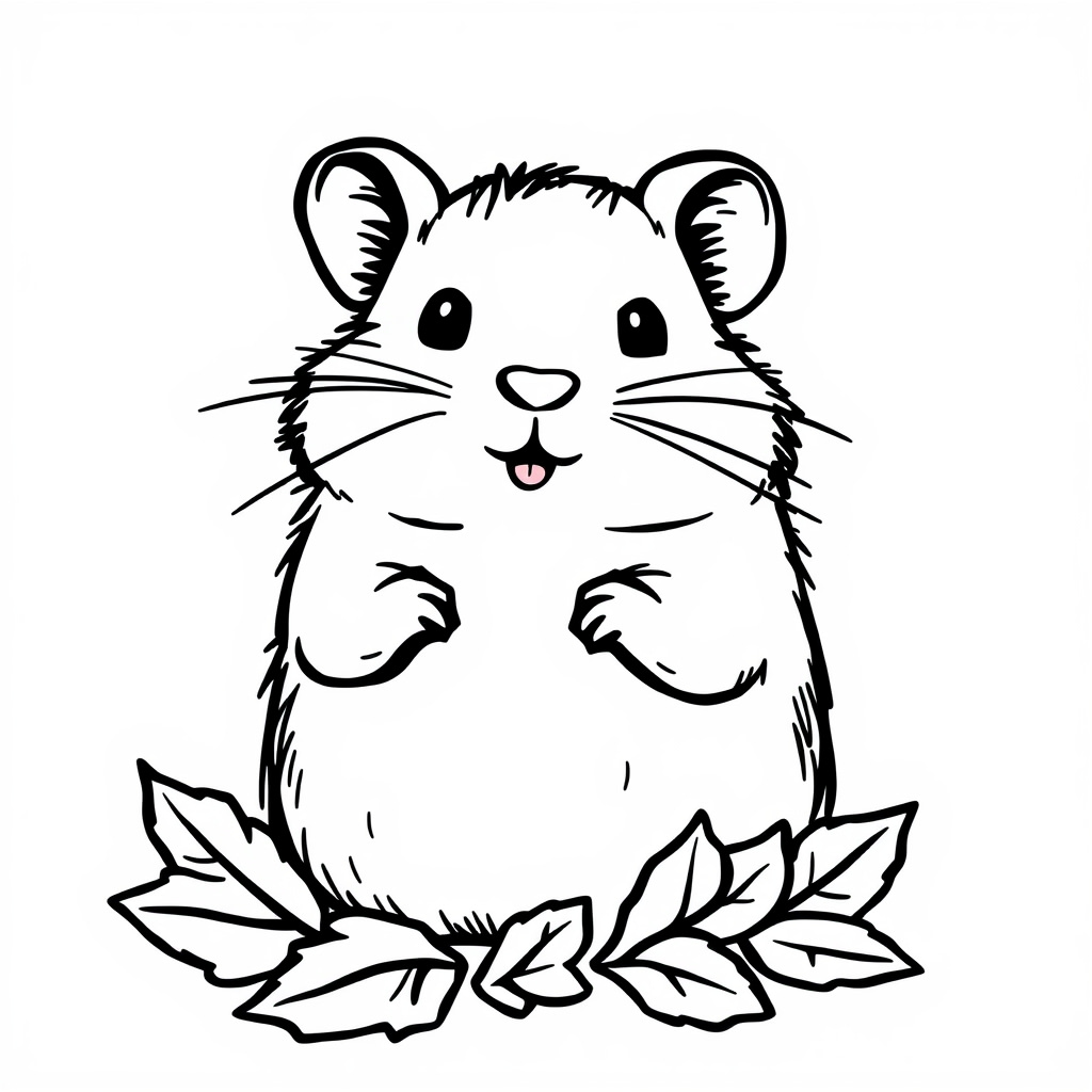 Hamster with autumn leaves