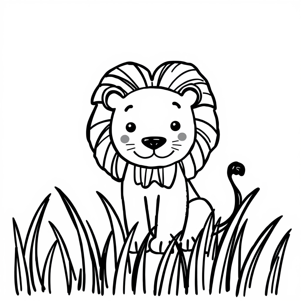 Lion in tall grass