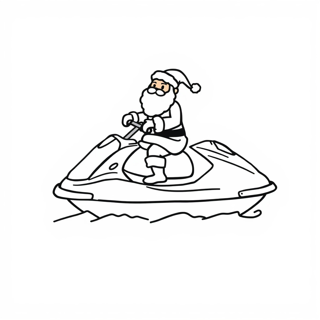 Santa on a jet ski