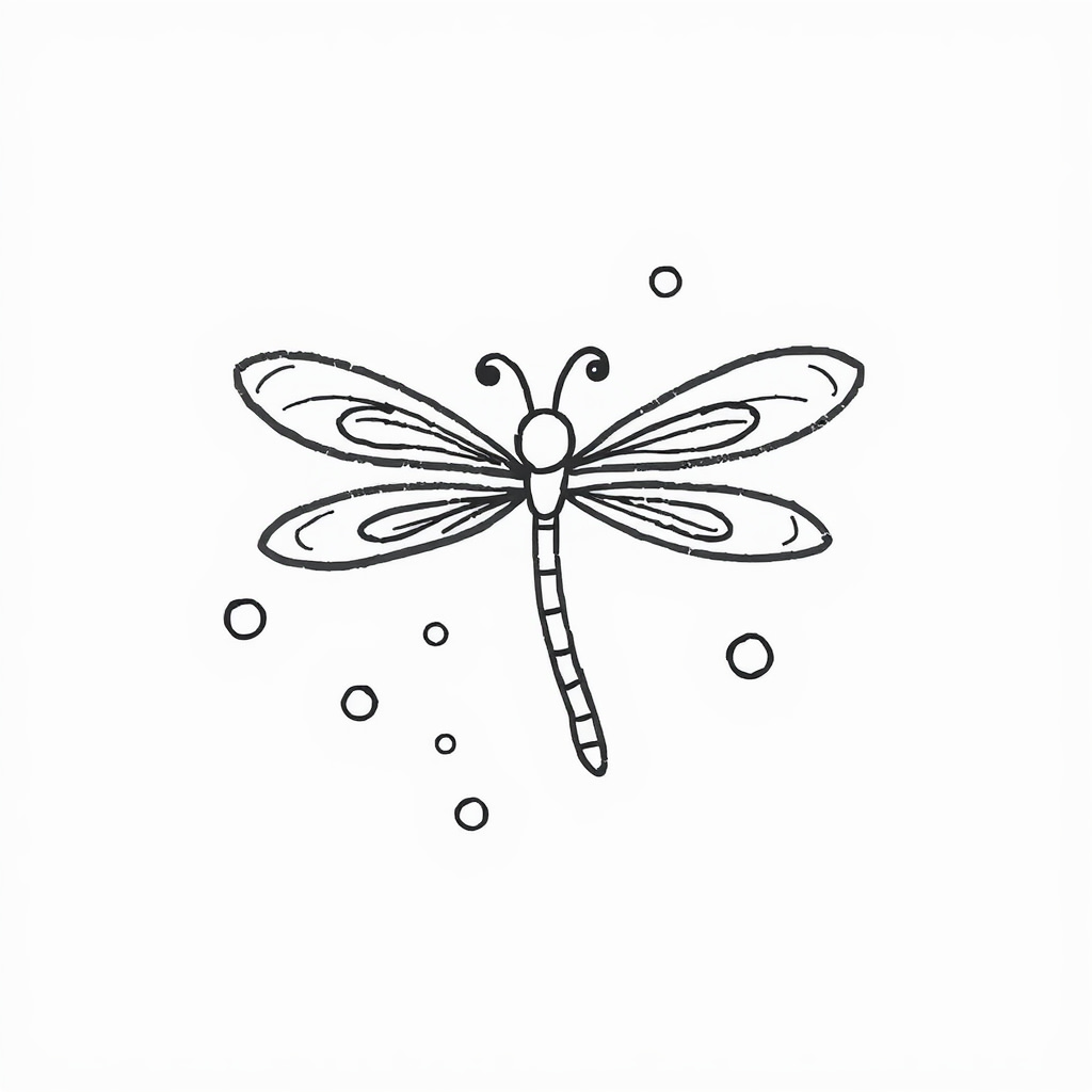 dragonfly and circular patterns