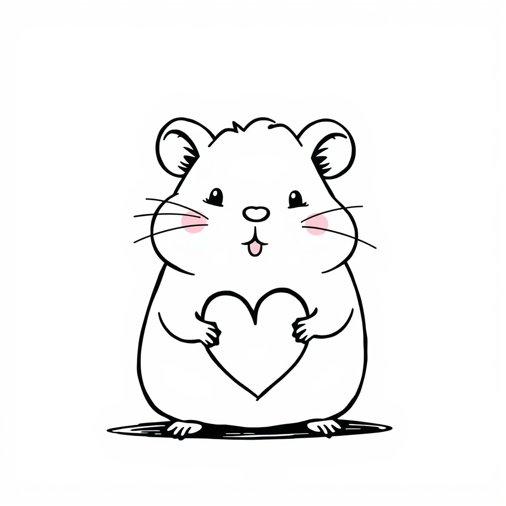 Hamster with Valentine heart