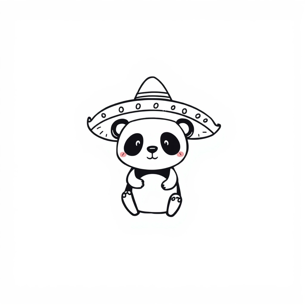 Panda wearing Sombrero