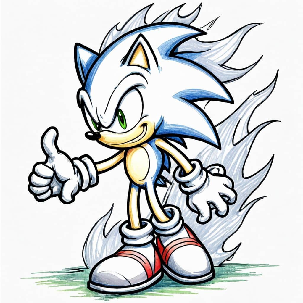 Colored Sonic in fire form