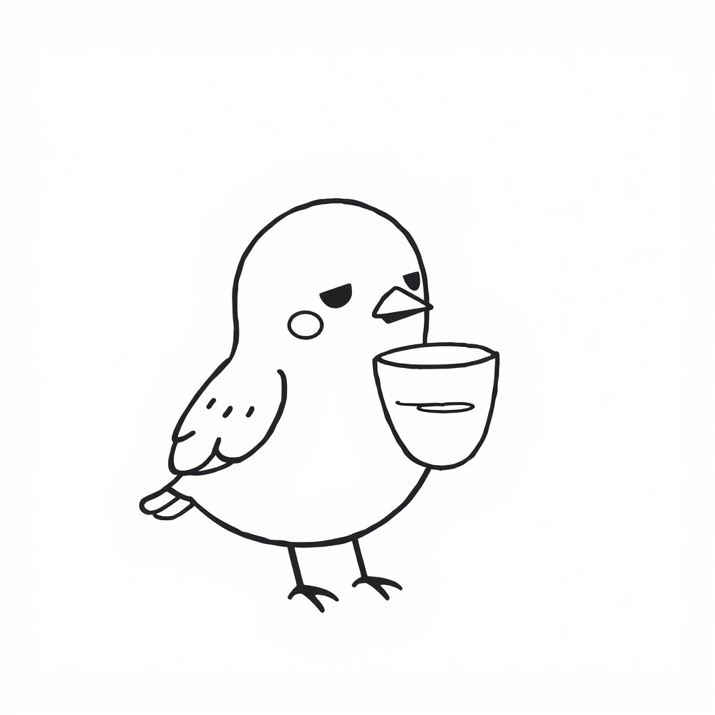 Bird drinking tea