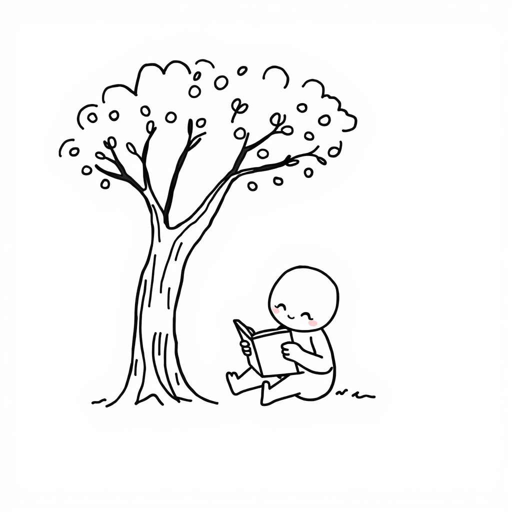 Reading under a tree