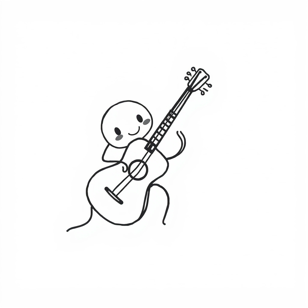 Playing guitar