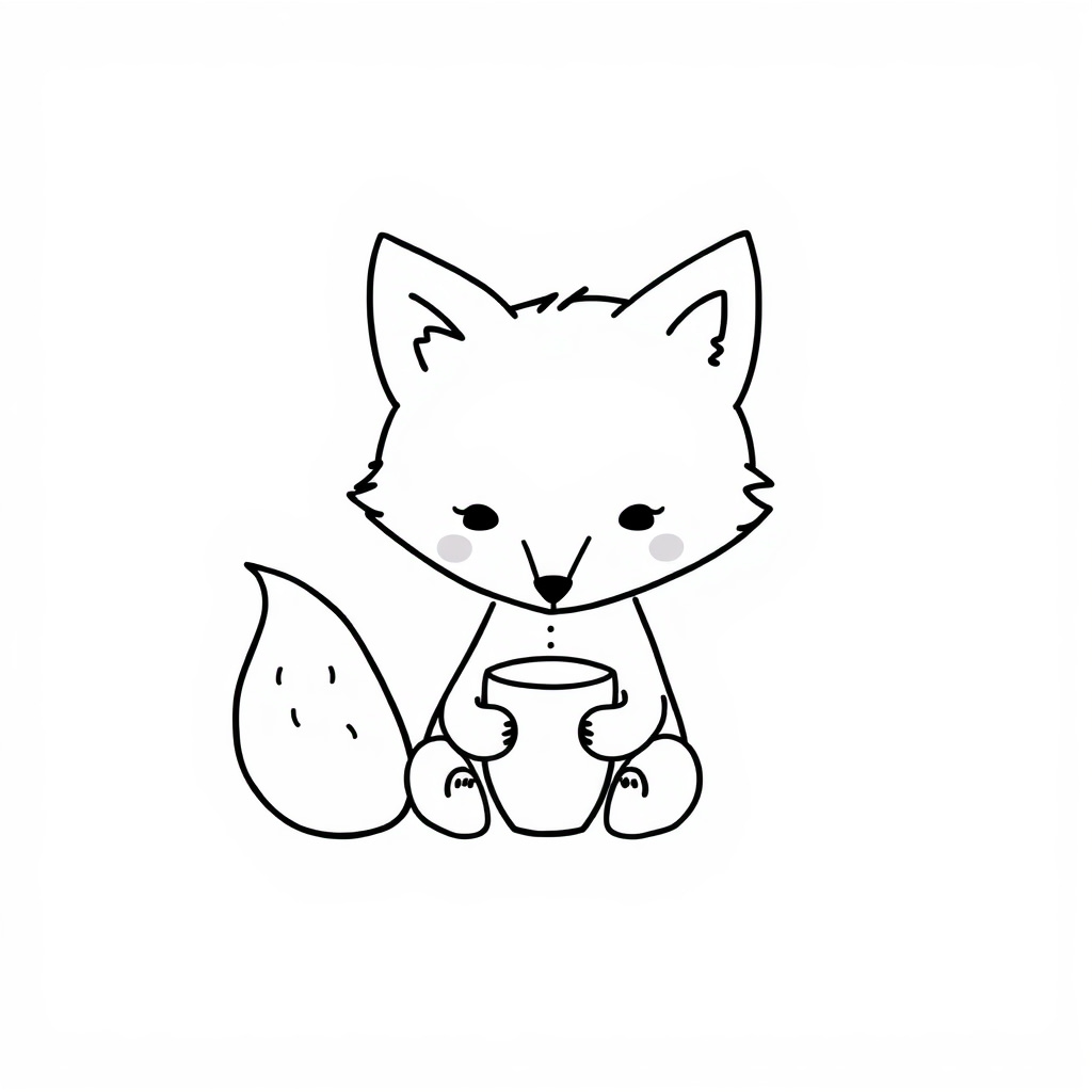 Fox sipping tea