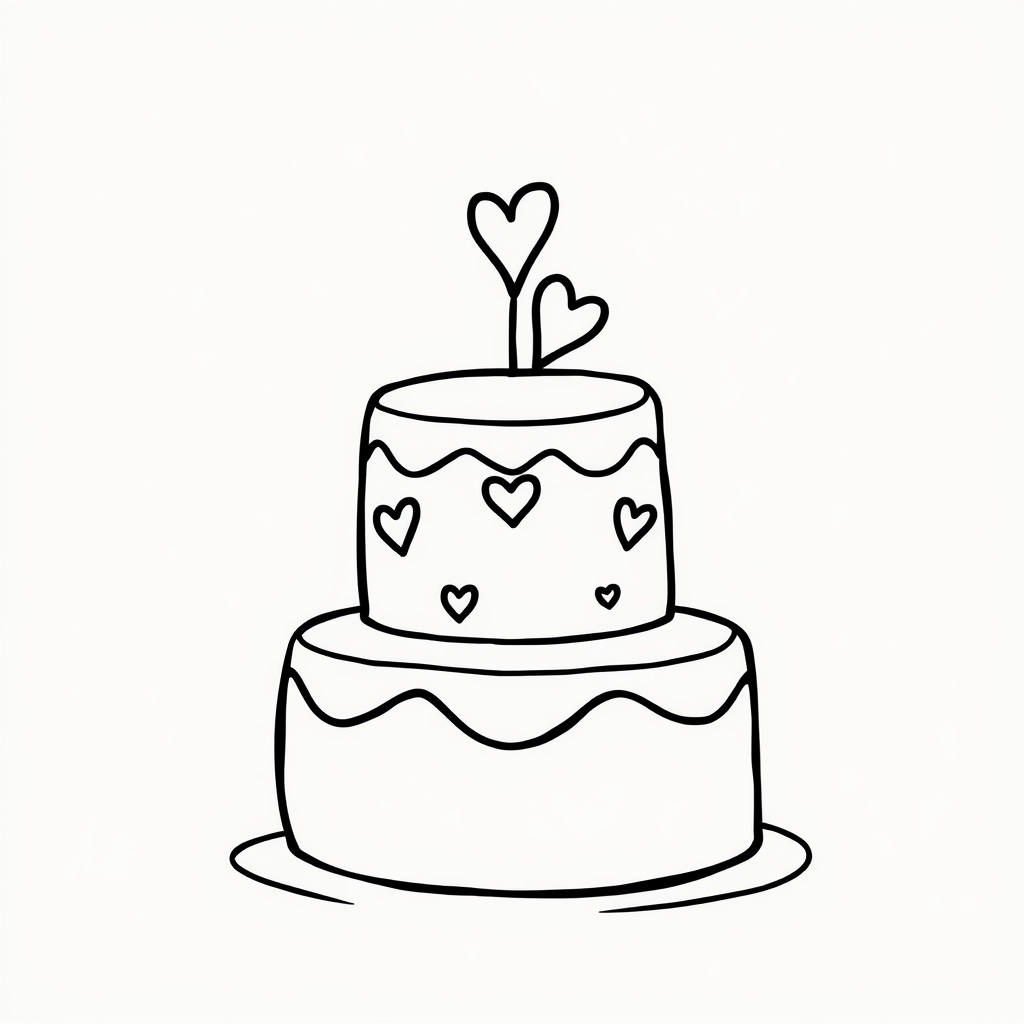 Wedding cake with hearts