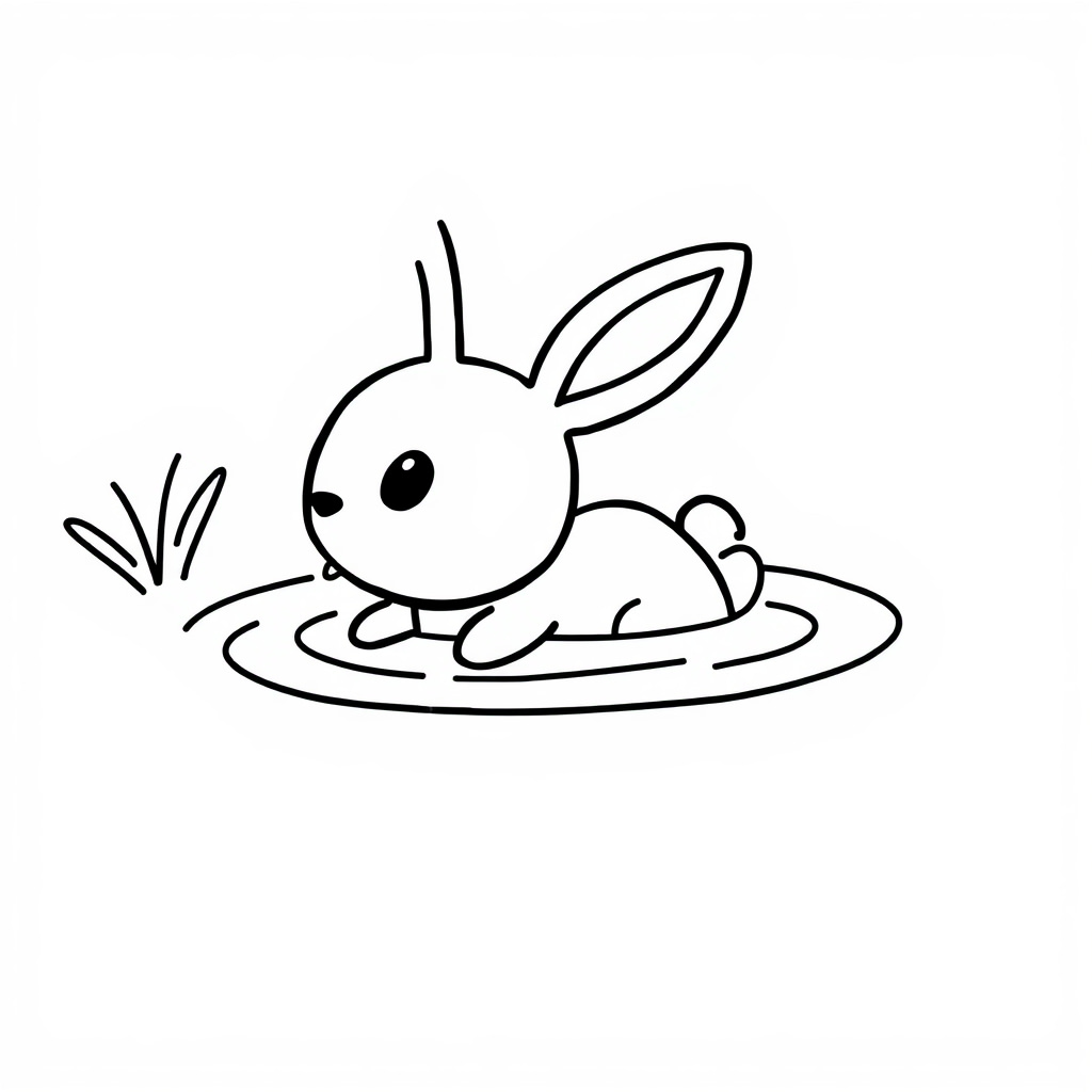 Bunny swimming in a pool