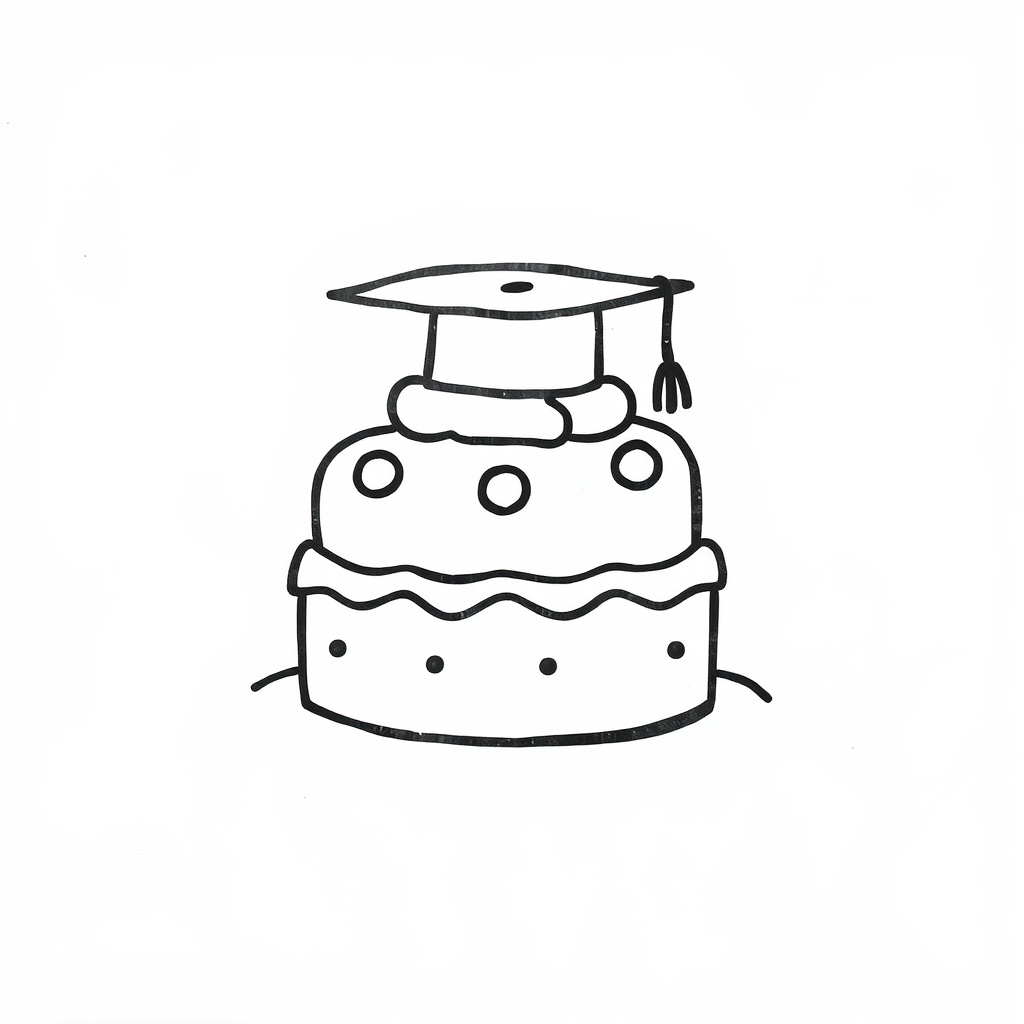 Graduation cake with cap