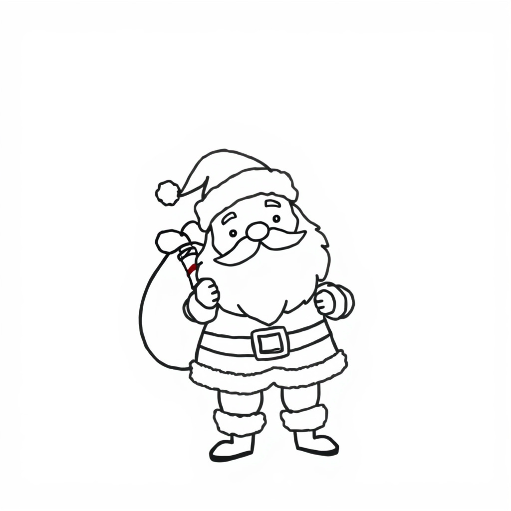 Santa Claus holding gift sack