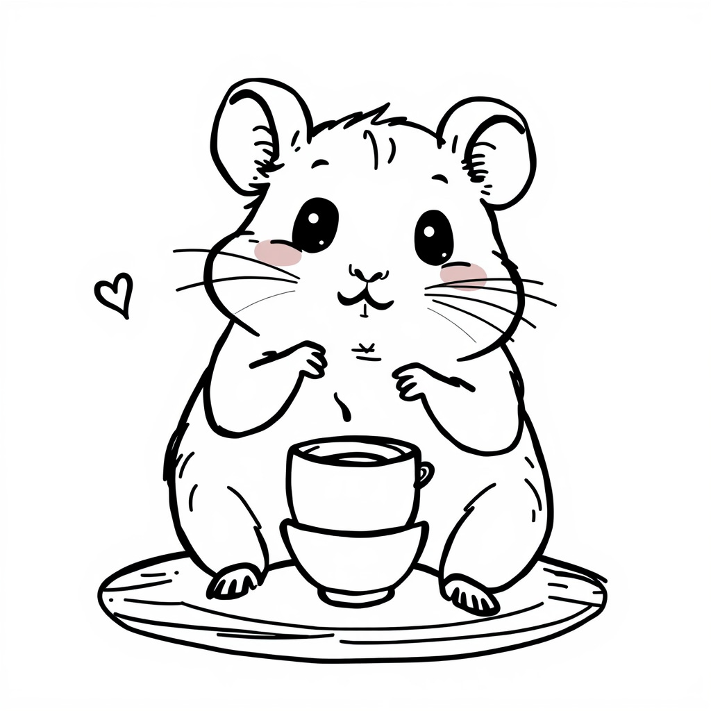 Hamster enjoying a tea party