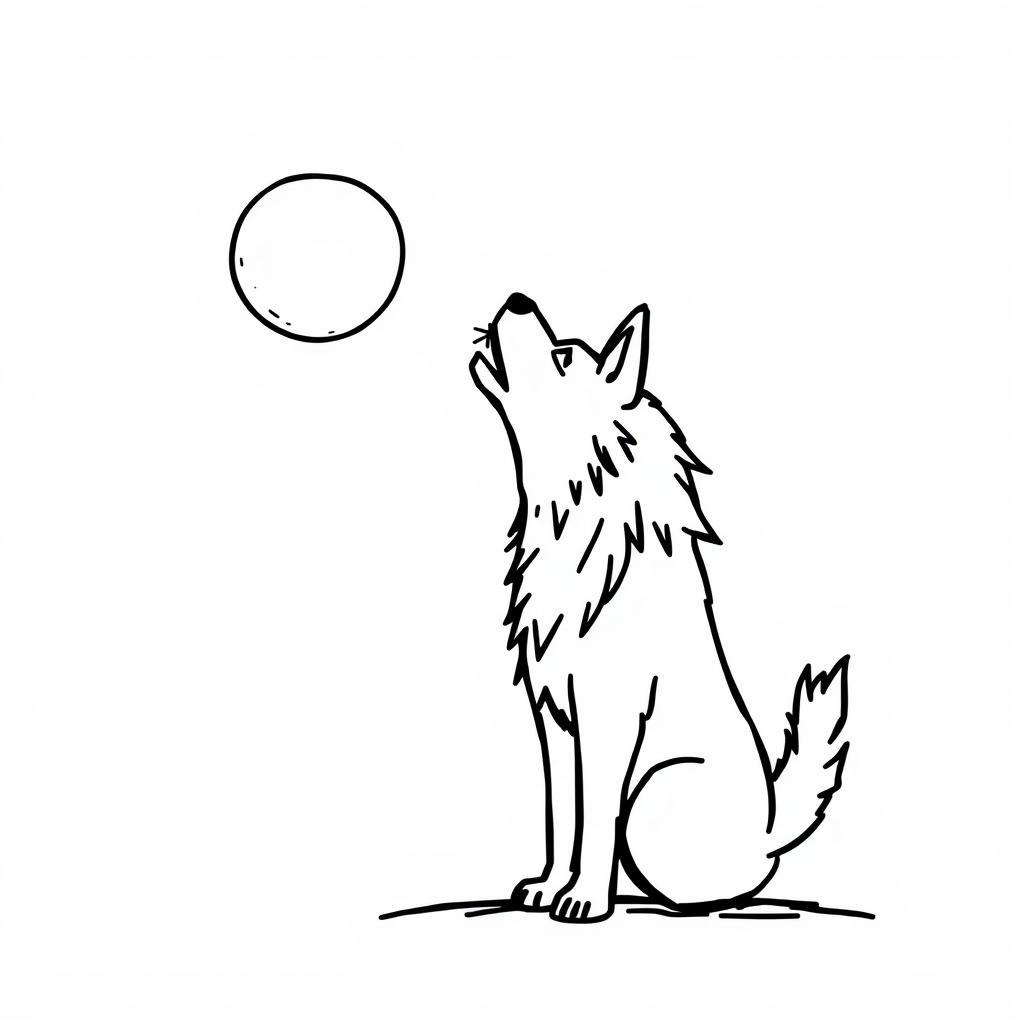 Werewolf howling at moon