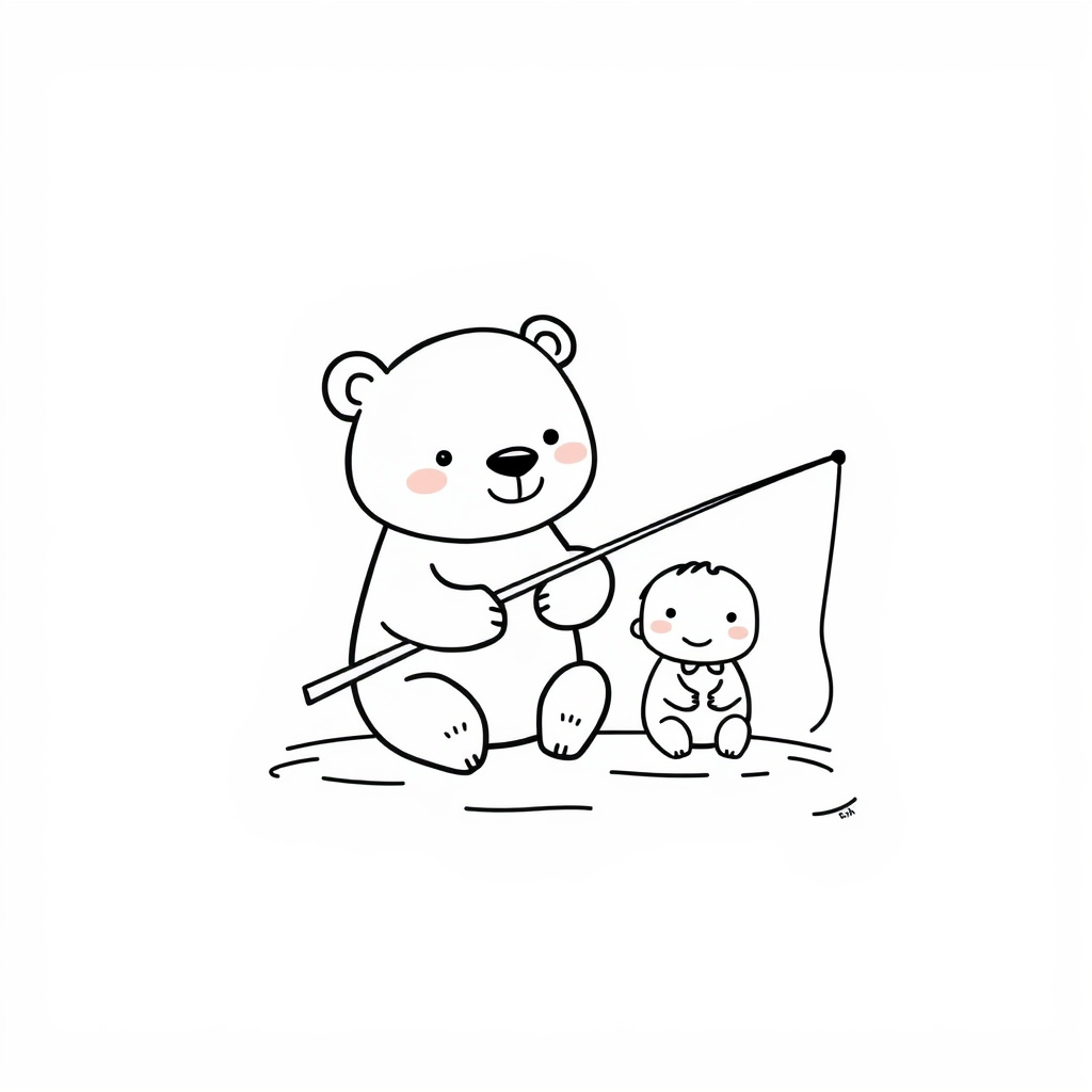 Bear and sibling fishing