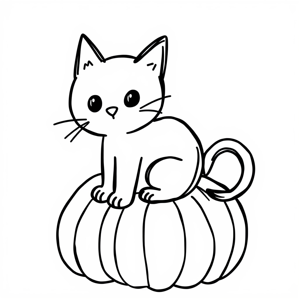 Black cat on a pumpkin