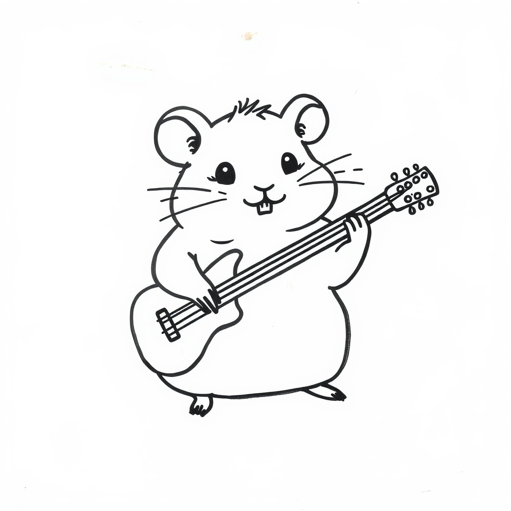 Hamster playing guitar