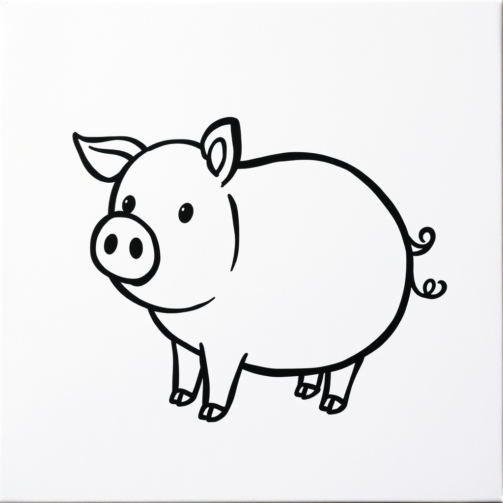 Pig painting canvas