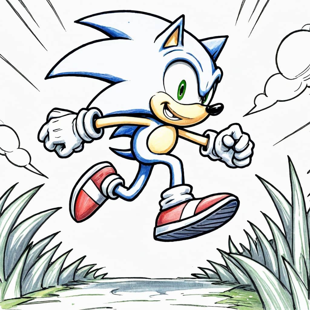 Colored Sonic jumping