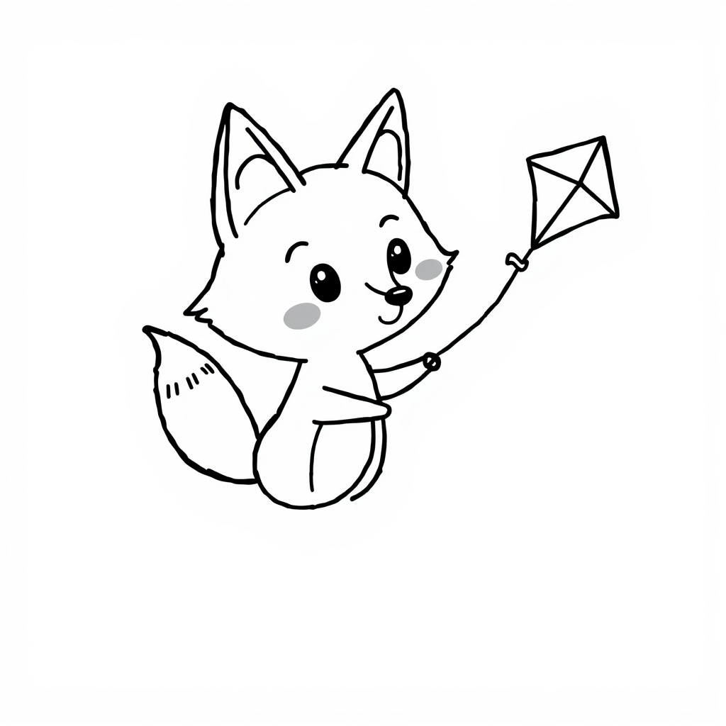 Fox flying kite.