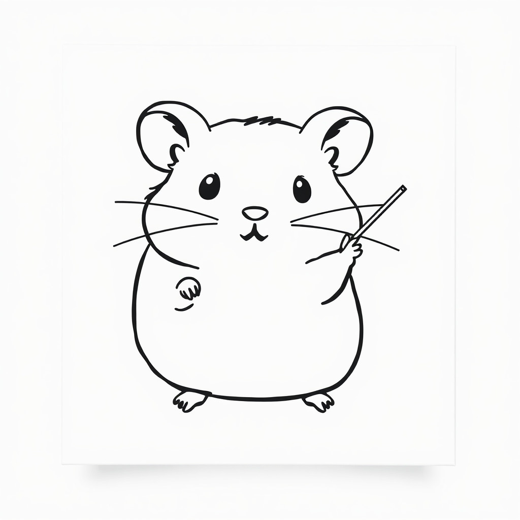 Hamster painting canvas.