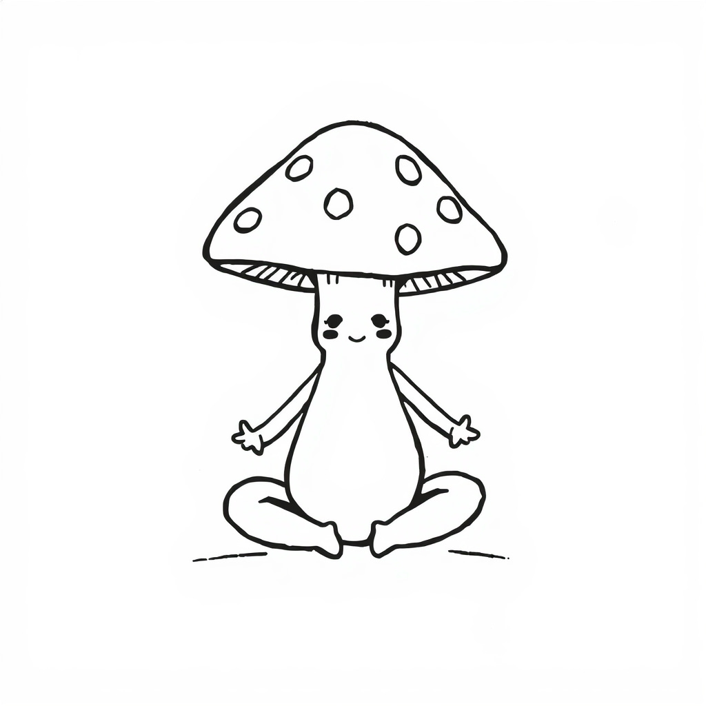 Mushroom meditating.