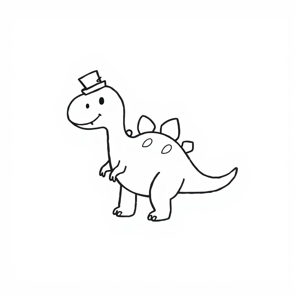 Dino with a top hat