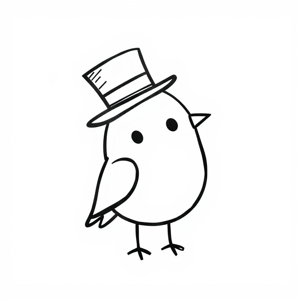 Bird wearing a top hat