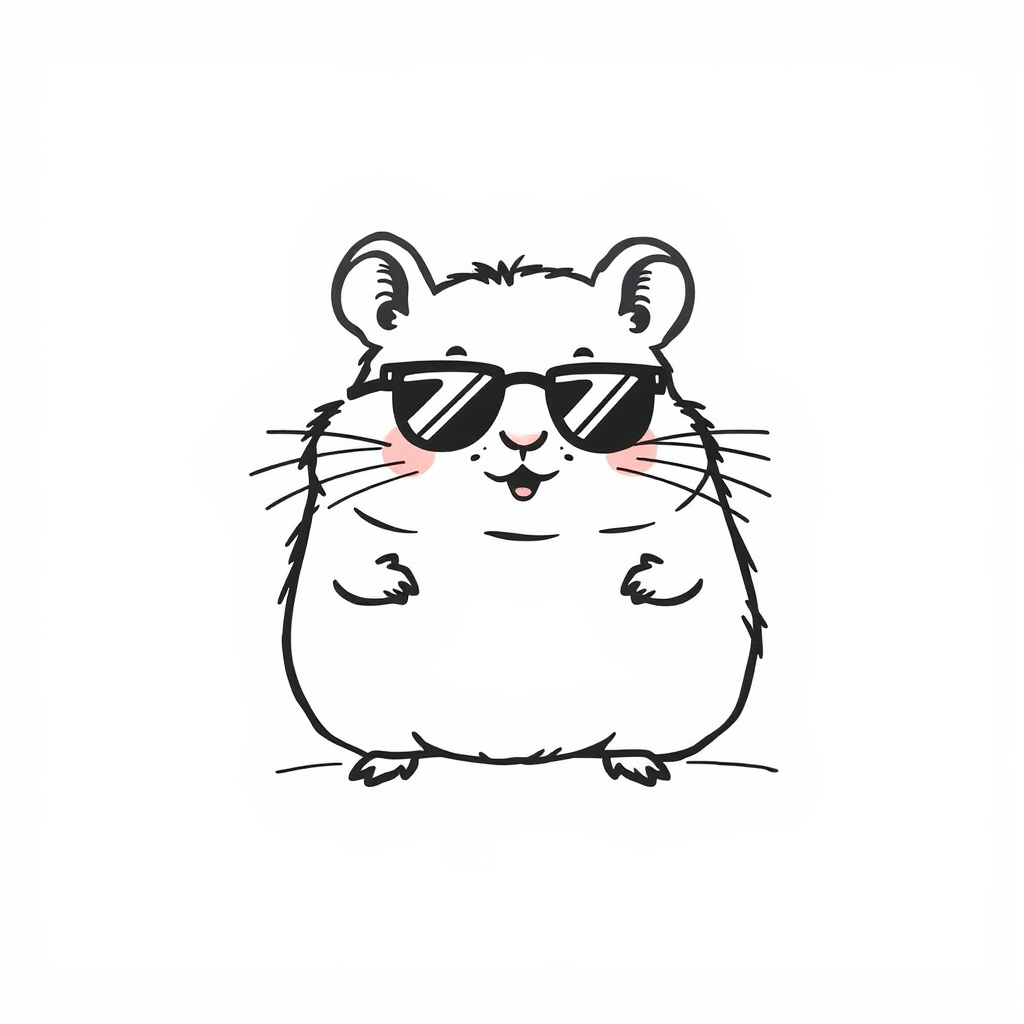 Hamster with tiny sunglasses