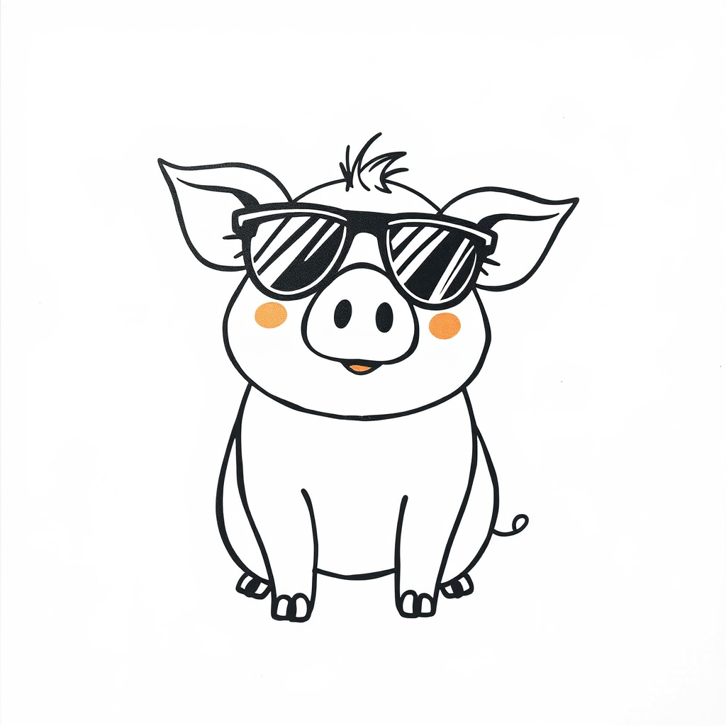 Pig wearing sunglasses