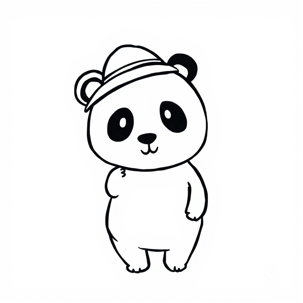 Panda wearing a hat