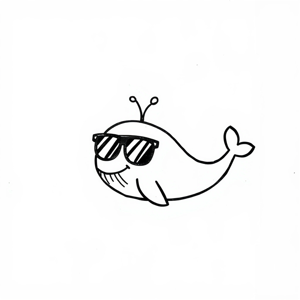 Whale wearing sunglasses