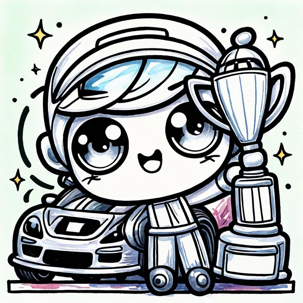 Colored Race Car Trophy Presentation