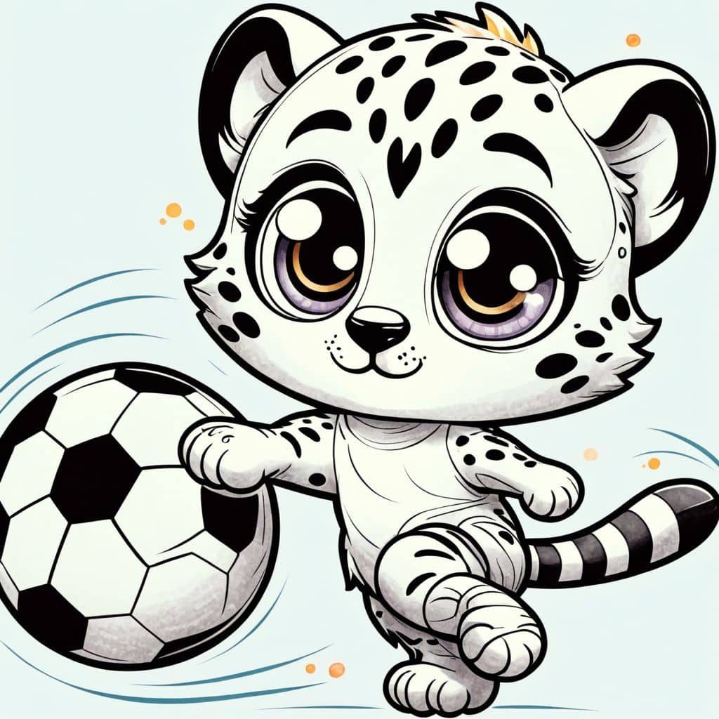 Colored Cheetah playing soccer